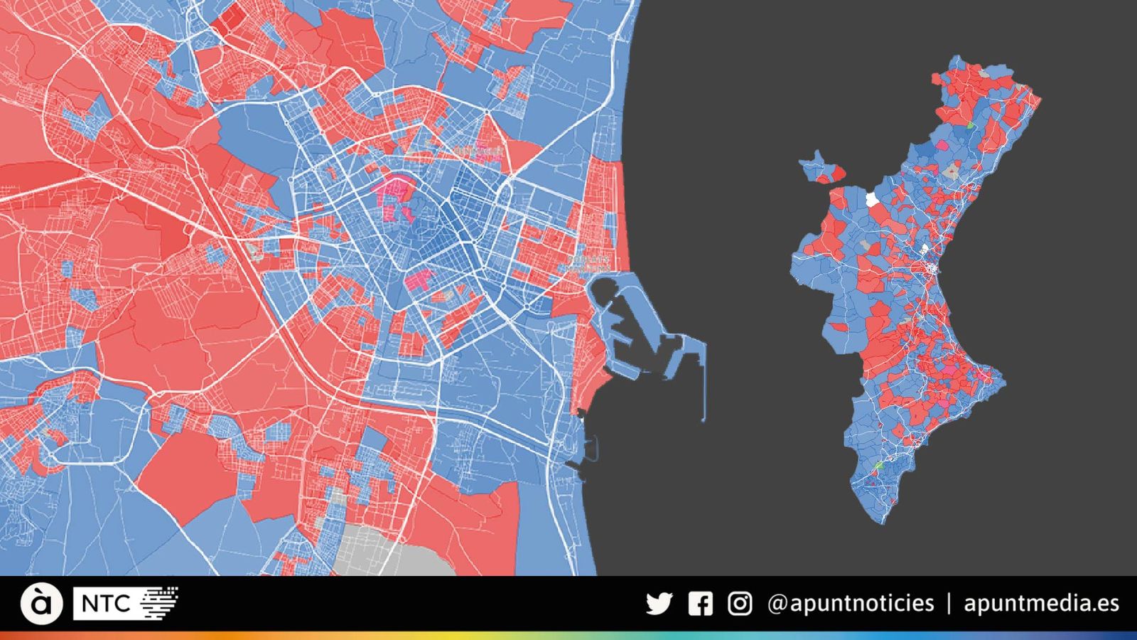 Mapa dels resultats per seccions censals