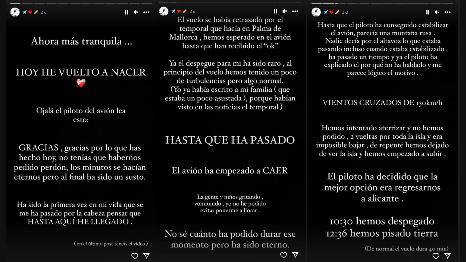 Stories publicats en el perfil d'Instagram d'Estela Orts