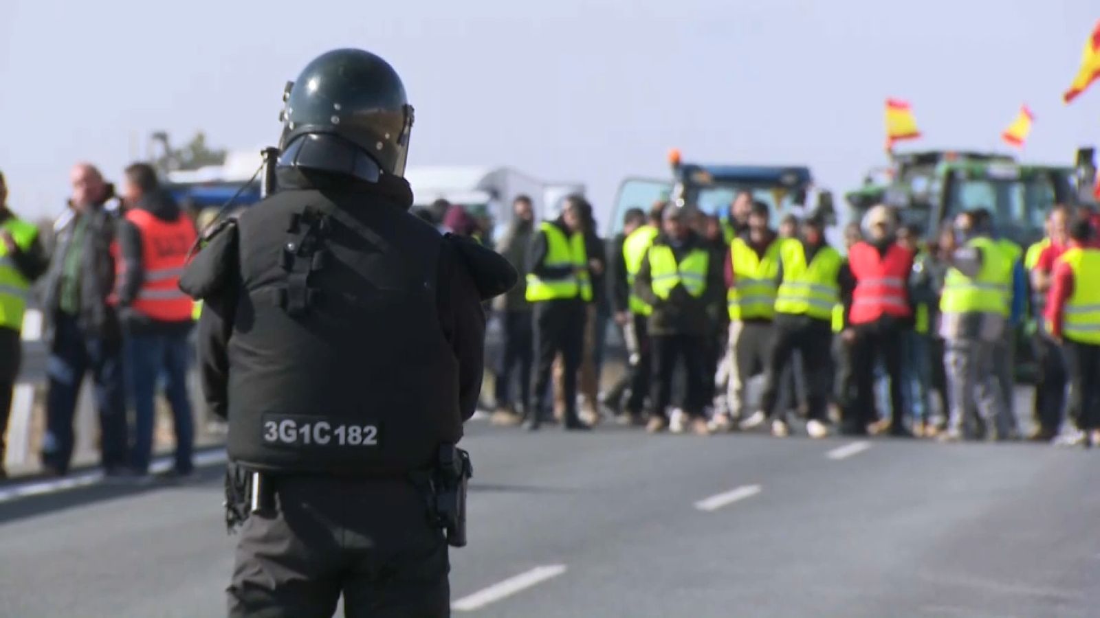 Imatge de la protesta que ha tallat l'A3 a Utiel