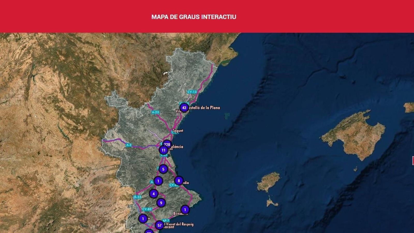 Mapa interactiu amb les titulacions de grau per al curs 2021/22