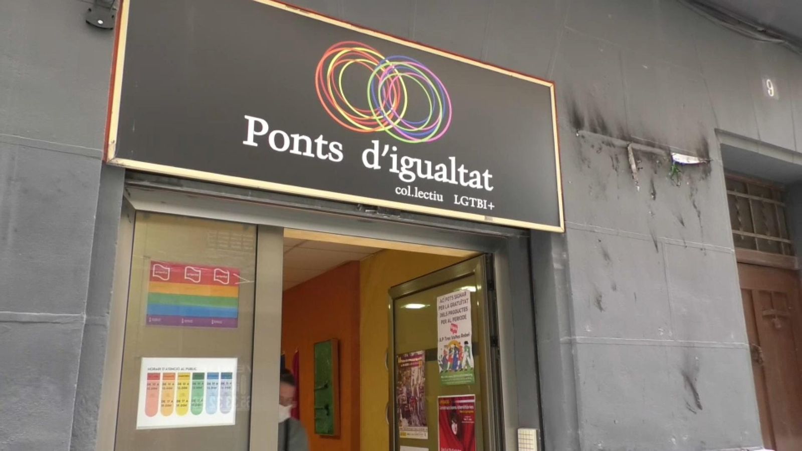 Imatge de la façana atacada aquest diumenge