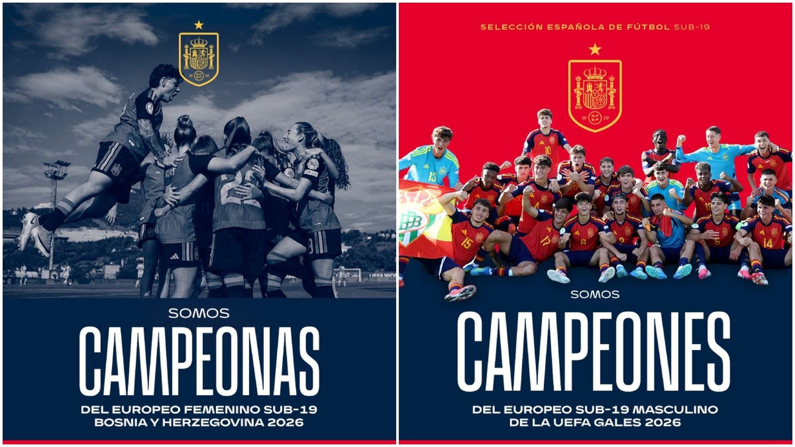 La selecció espanyola, doble campiona d'Europa sub-19