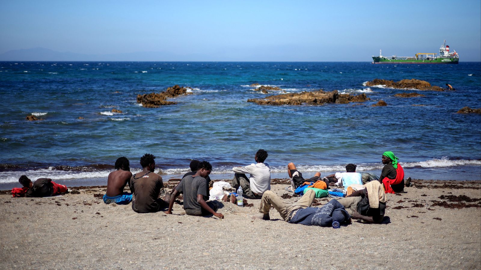 Persones migrants procedents del Sudan, a la costa de Ceuta