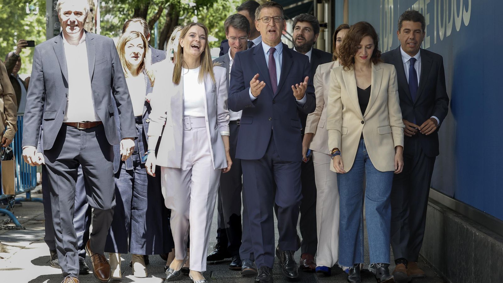 Carlos Mazón amb Alberto Núñez Feijóo aquest dimarts a la seu del PP a Gènova