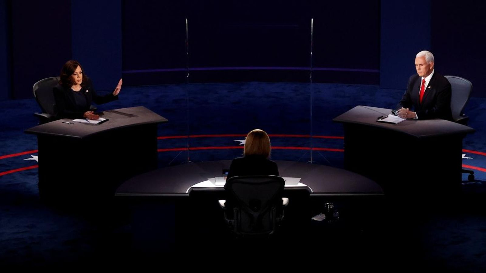 La candidata demòcrata a la vicepresidència dels Estats Units, Kamala Harris, i l'actual vicepresident i candidat republicà, Mike Pence