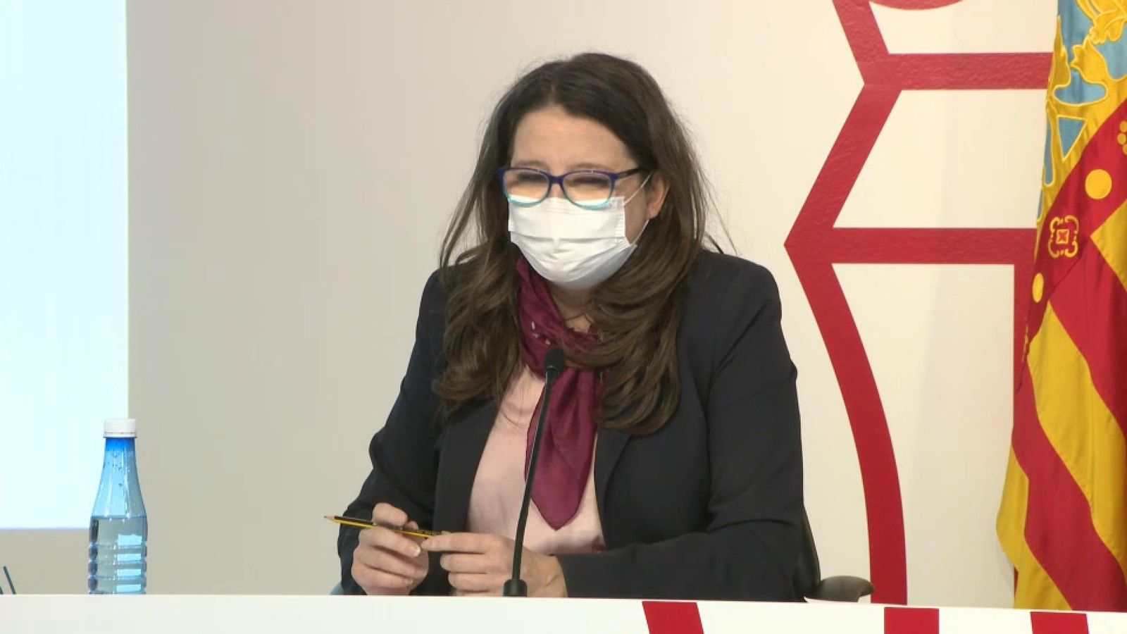 Mónica Oltra en la roda de premsa posterior a la reunió del Ple del Consell