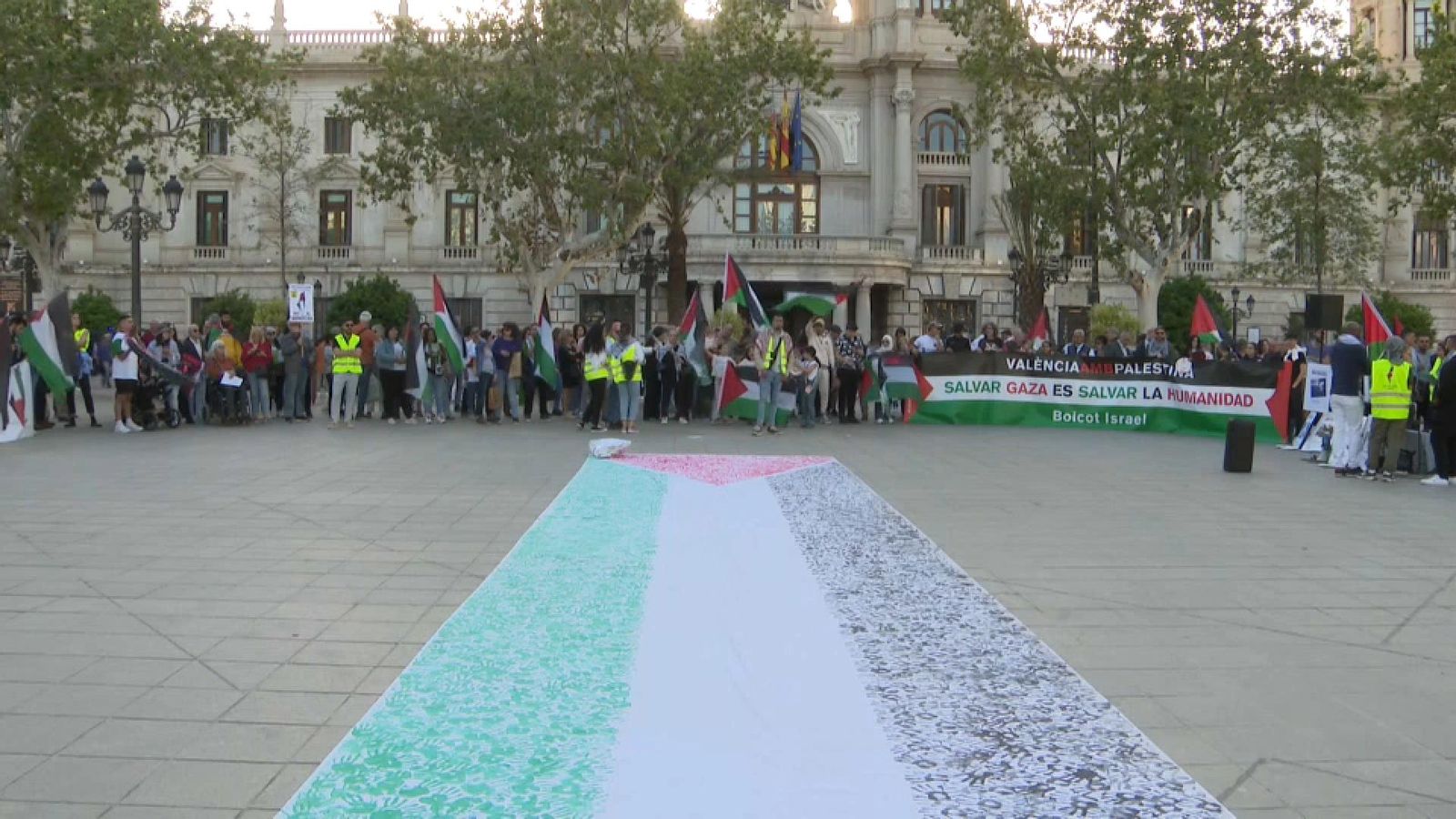 Concentració de solidaritat amb Palestina celebrada a València