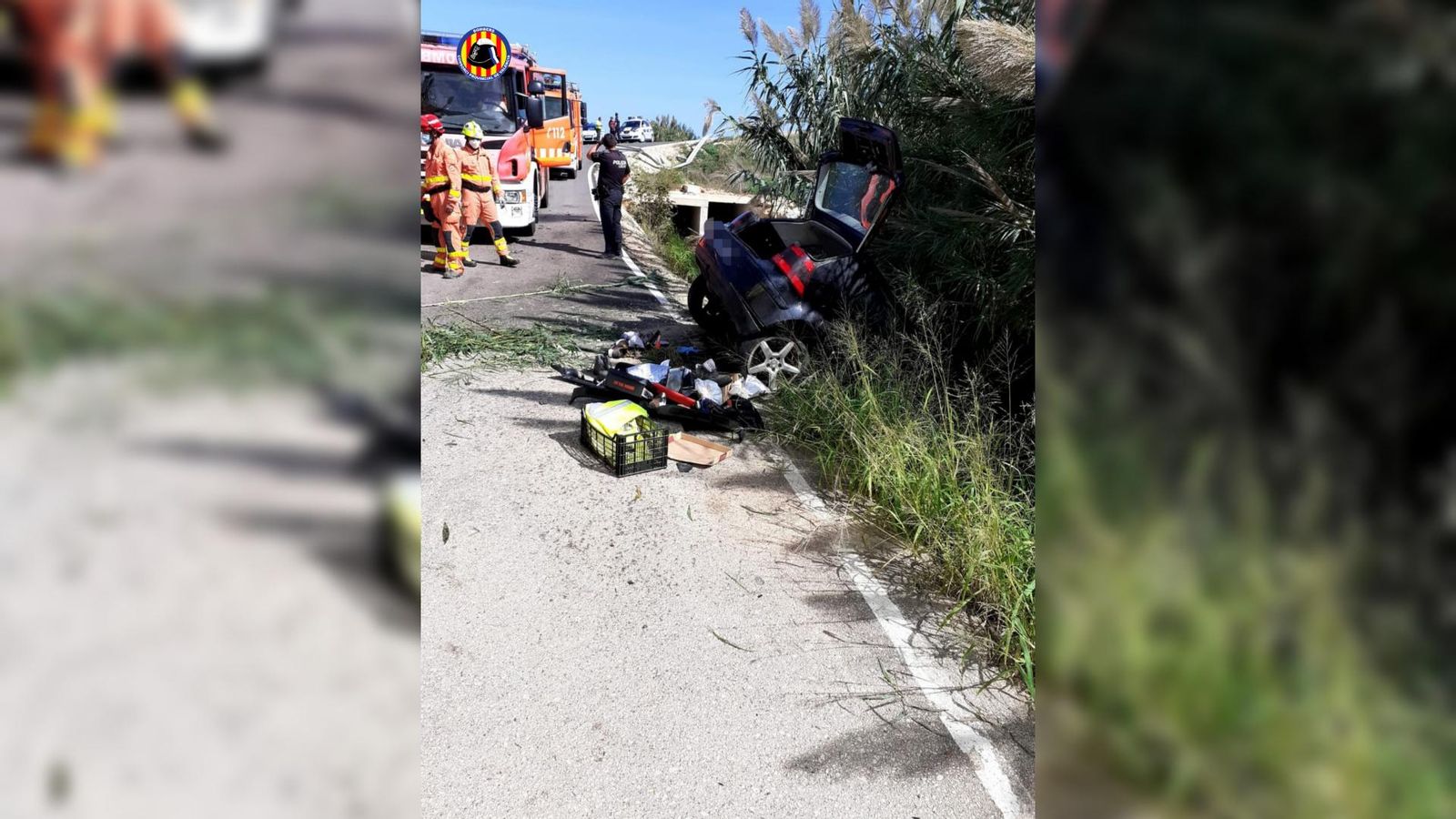 Imatge del cotxe accidentat