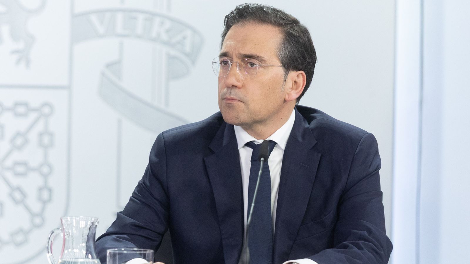 El ministre d'Afers Estrangers, Unió Europea i Cooperació, José Manuel Albares, en roda de premsa