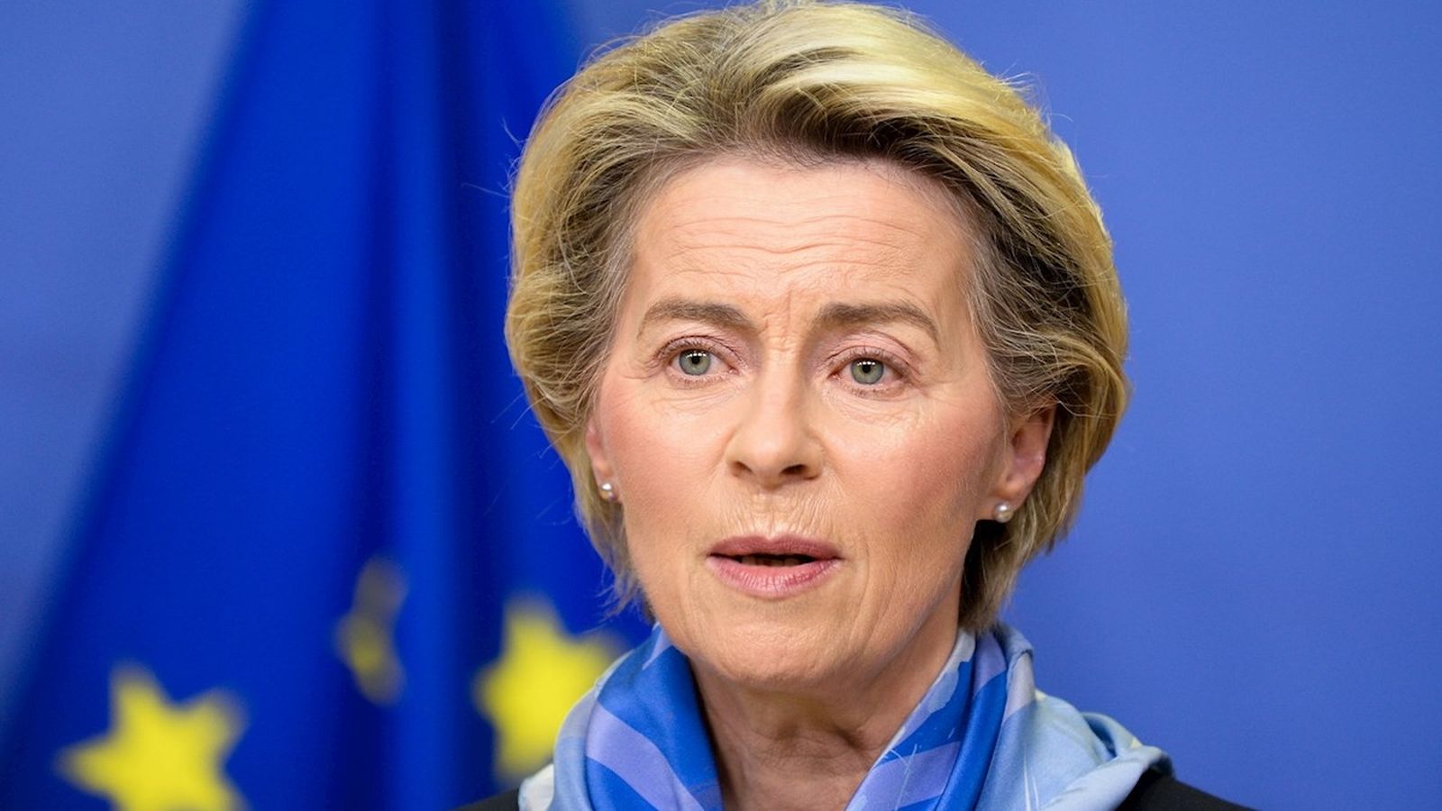 Úrsula von der Leyen, presidenta de la comissió, en la compareixença d'aquest dilluns
