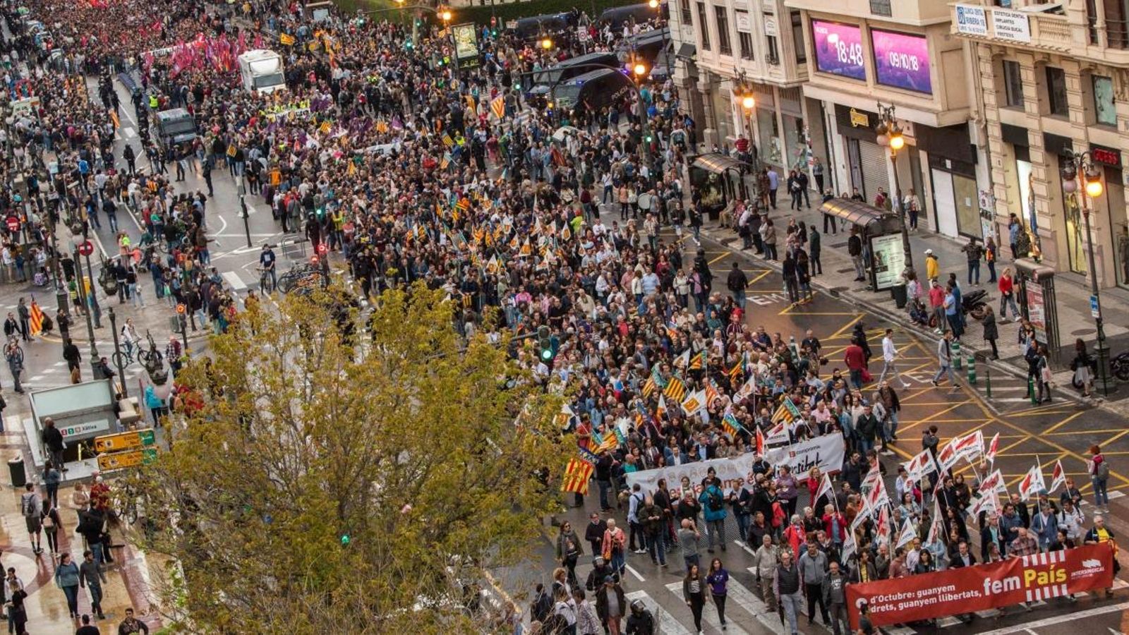 Imatge aèria de la manifestació