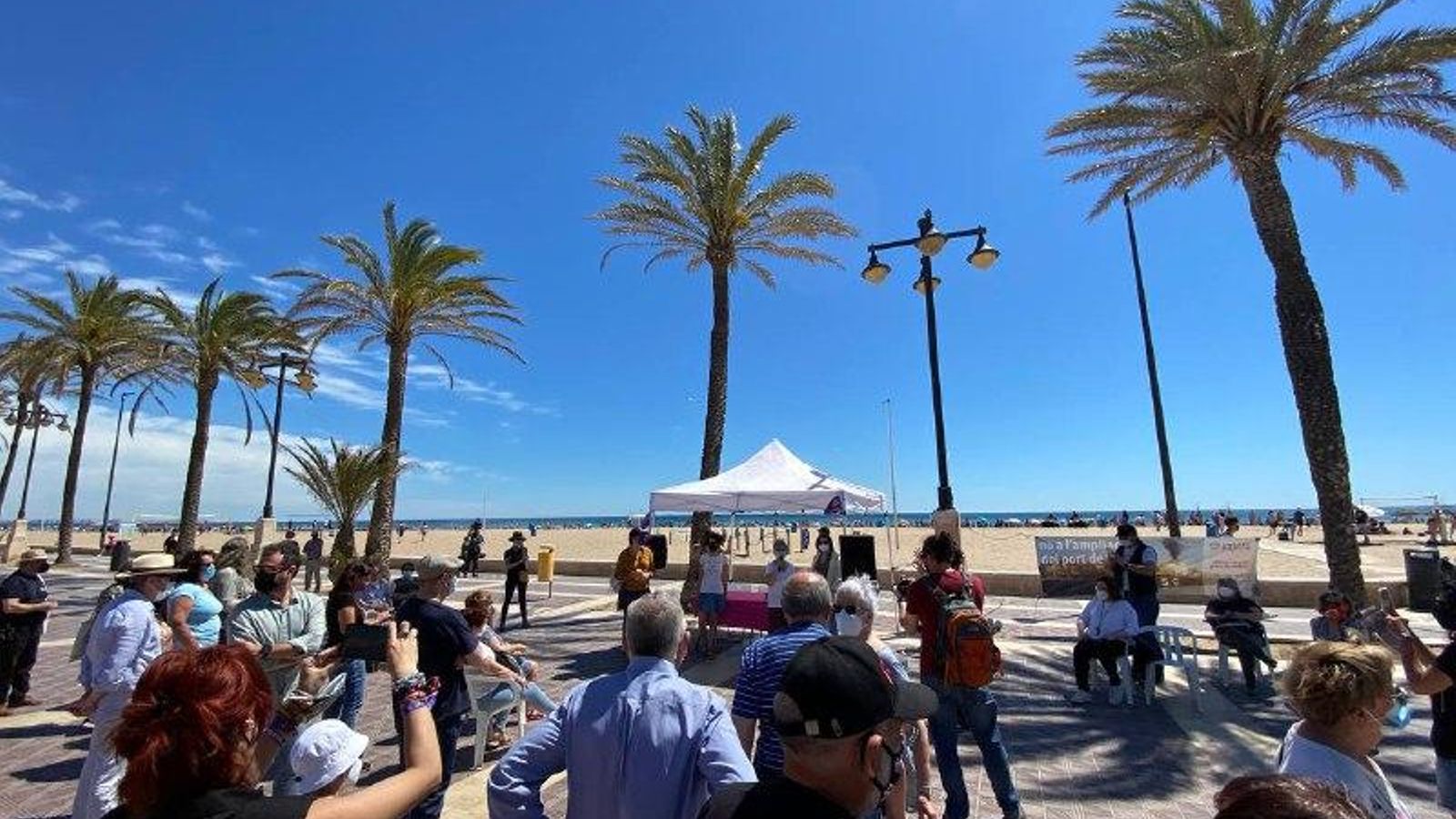 Acte organitzat per Unides Podem-EU al passeig marítim de València