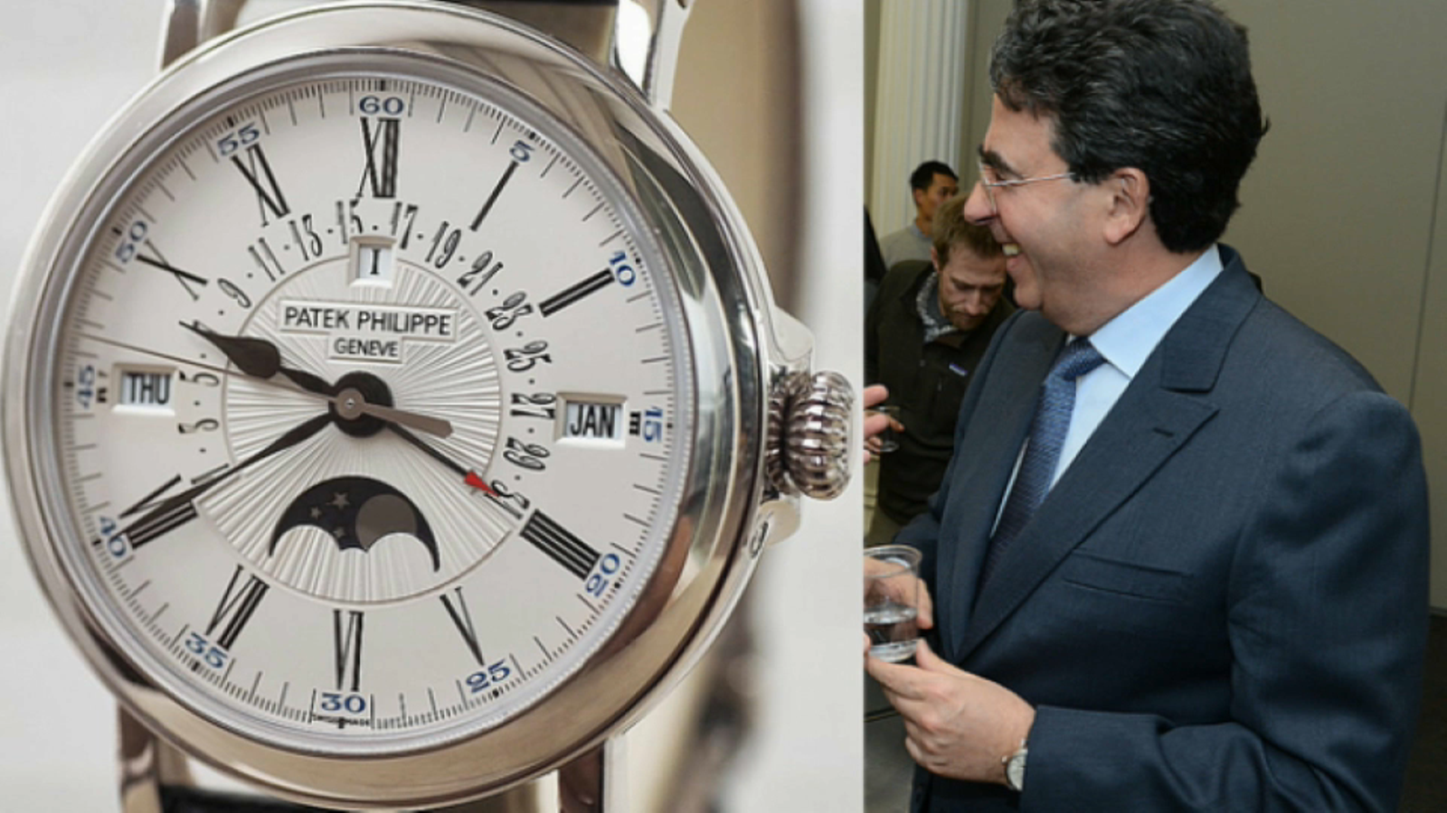 Calatrava amb un dels rellotge de la marca Patek Philippe