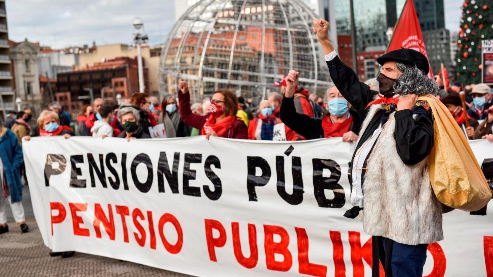 Protesta de pensionistes aquest dilluns a Bilbao en demanda d'unes pensions públiques dignes