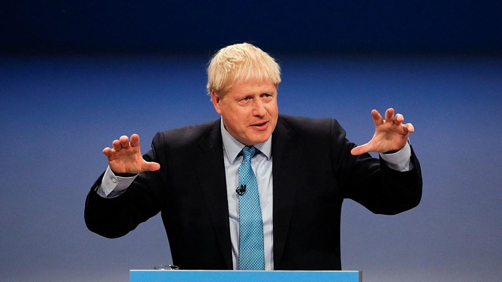 El primer ministre britànic Boris Johnson intervé en la cloenda del congrés anual del Partit Conservador