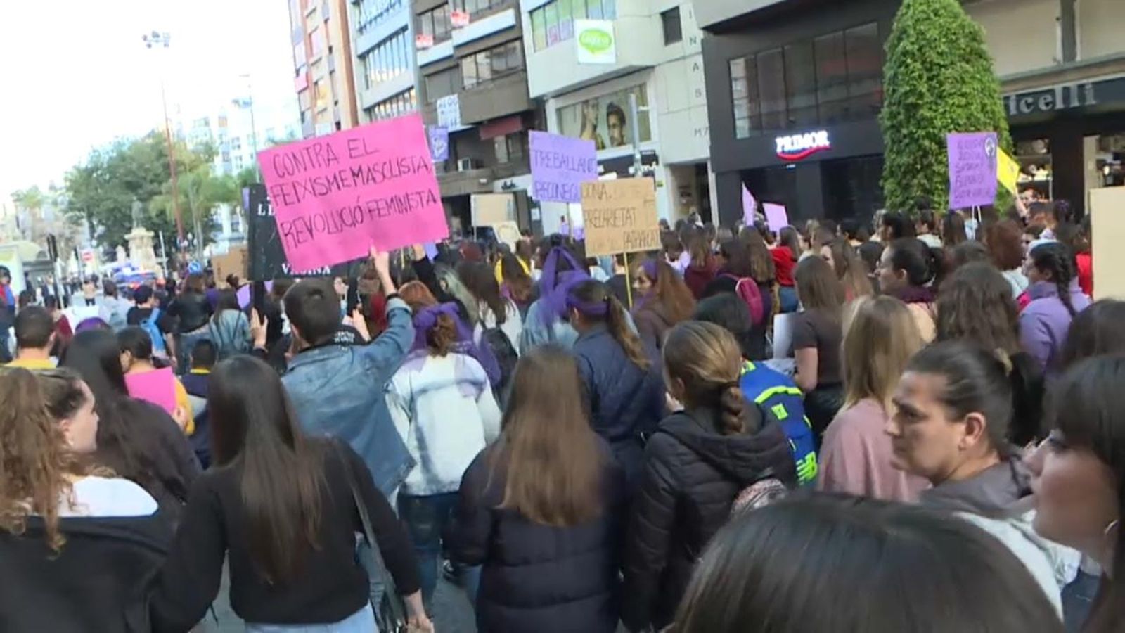 VÍDEO | Les dones omplin els carrers d'Alacant en el 8M