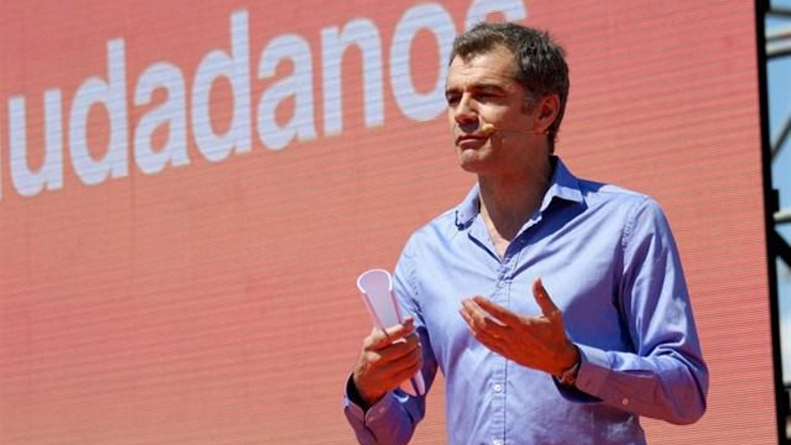 Toní Cantó, en un míting del partit