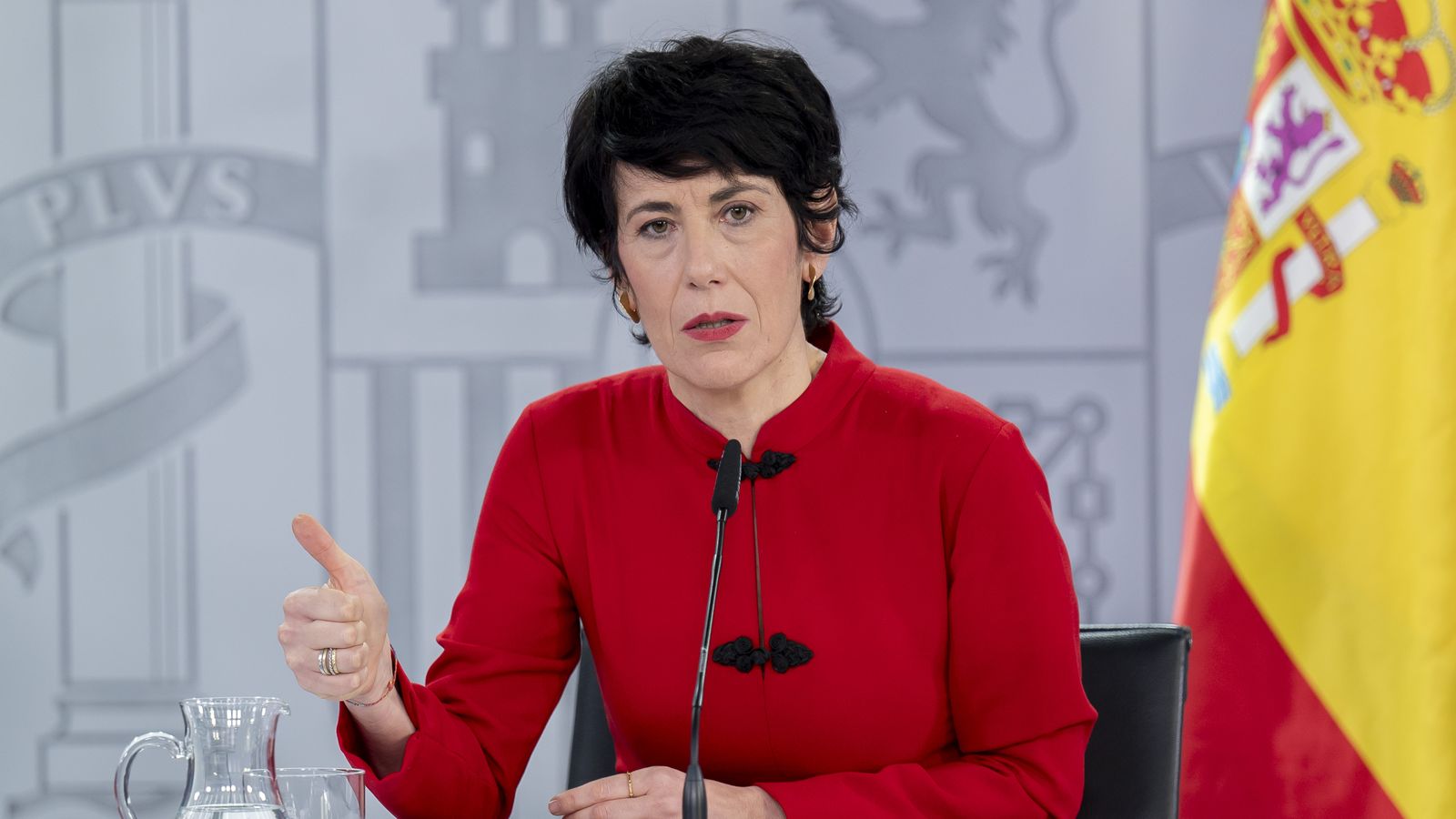 La ministra d’Inclusió, Seguretat Social i Migracions i nova portaveu del govern espanyol, Elma Saiz, este dimarts en el Palau de la Moncloa