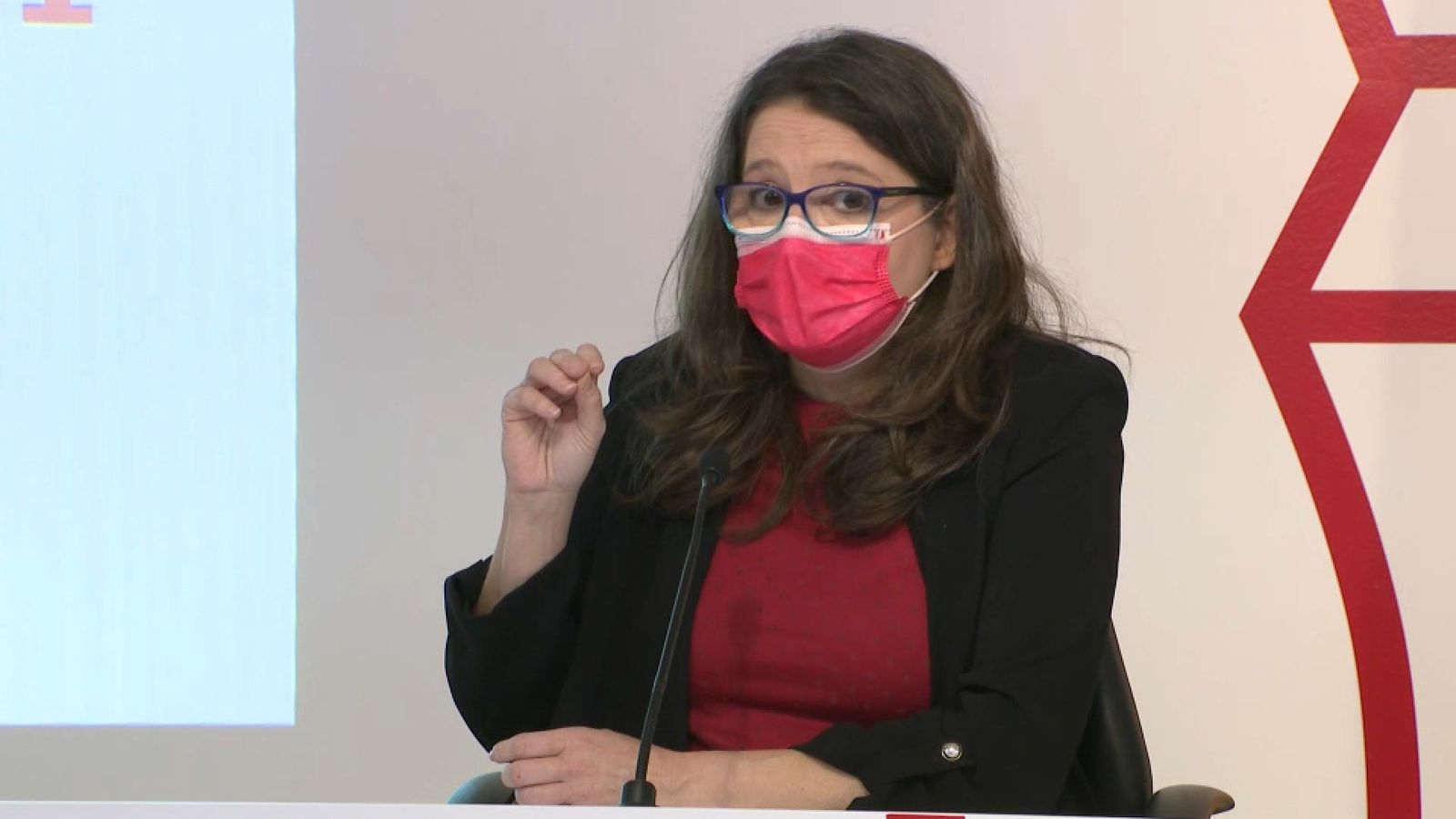Mónica Oltra en la roda de premsa posterior al ple del Consell d'aquest dijous