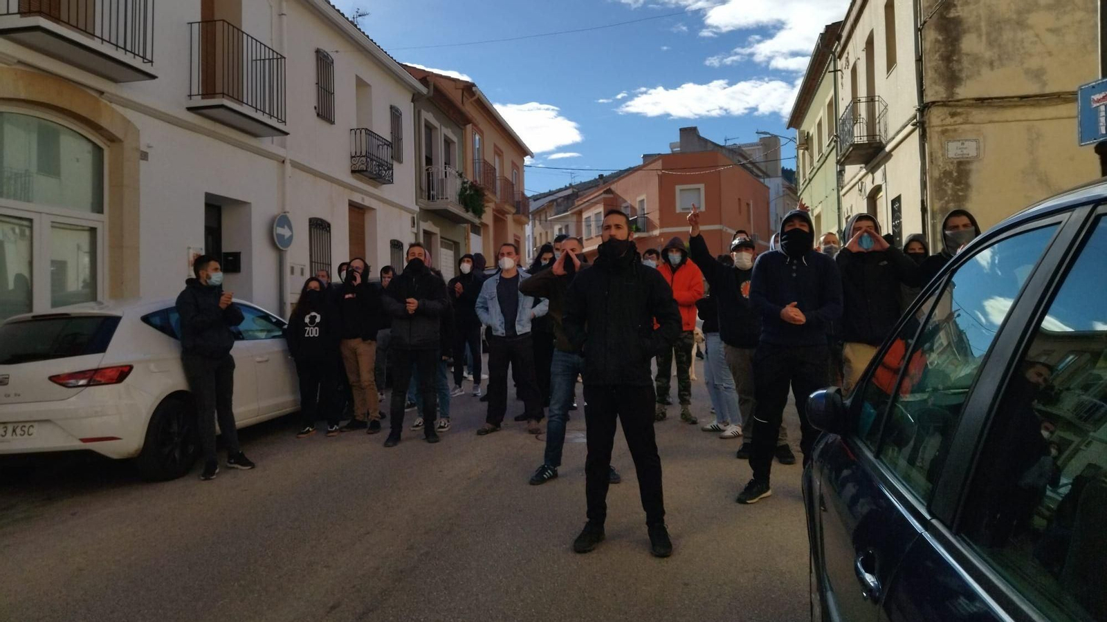 Concentració antifeixista en contra de la visita de la síndica de Vox, Ana Vega, a Pedreguer