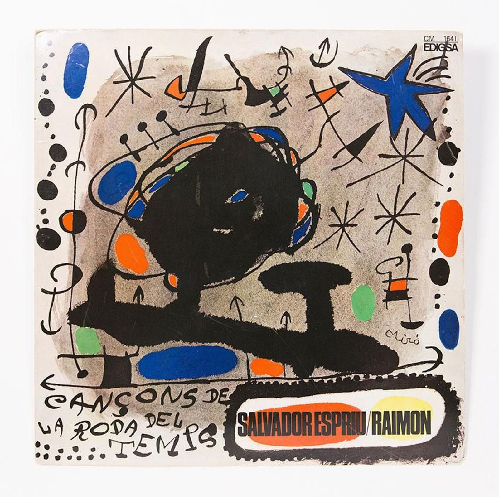 Portada de Miró per al disc 'Cançons de la roda del temps' 1967 de Raimon i Salvador Espriu
