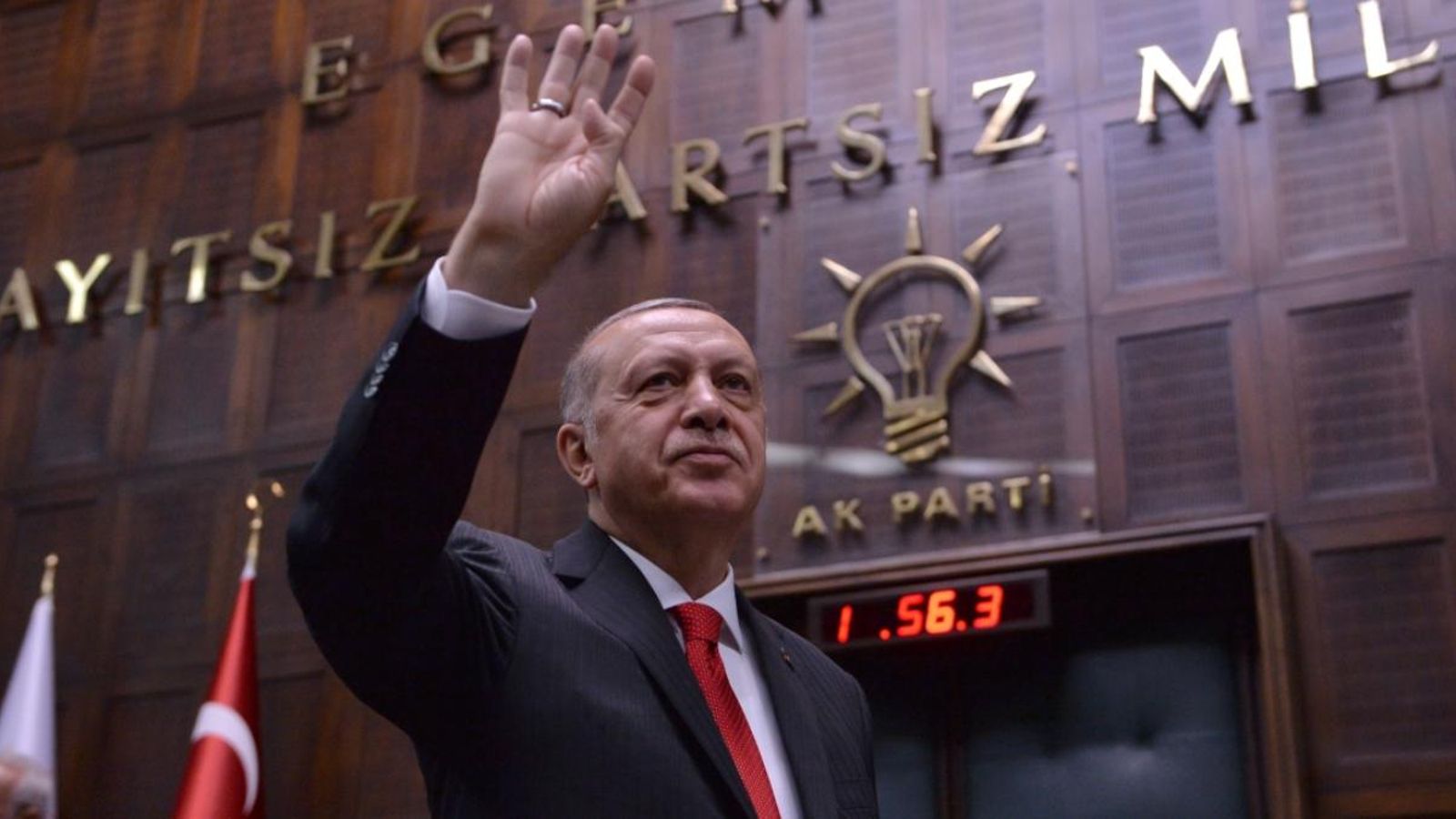 El president turc, Recep Tayyip Erdogan, ahir durant lassemblea nacional a Ankara