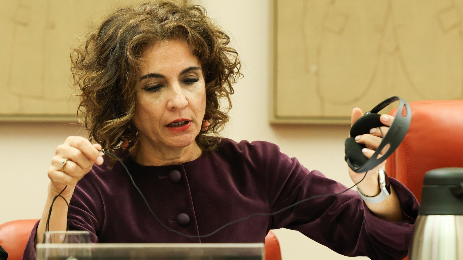 María Jesús Montero, durant la Comissió d'Hisenda en el Congrés dels Diputats