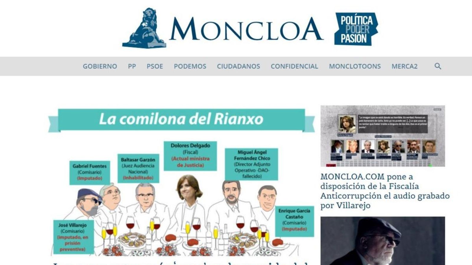 Captura de pantalla de l'edició del web 'Moncloa.com' d'aquest divendres