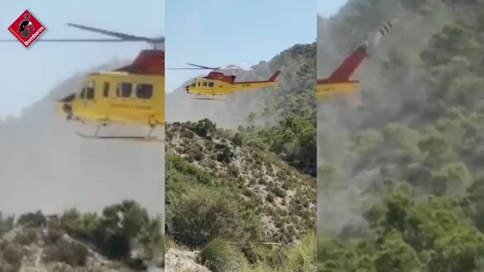 Moment del rescat del cos del ciclista