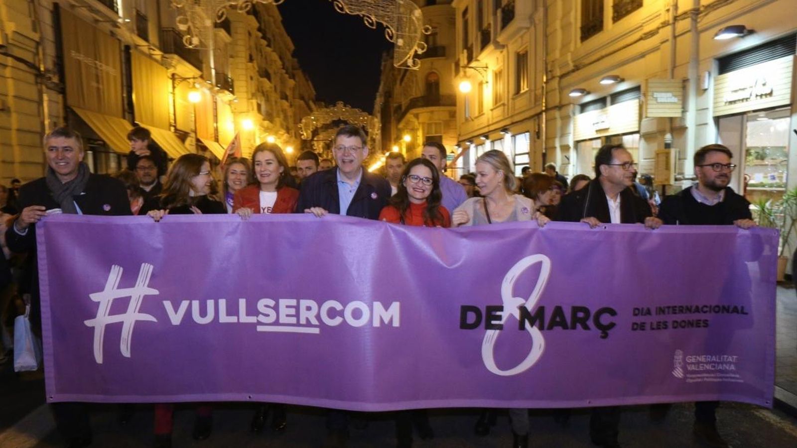 El Consell, a la manifestació del 8 de març celebrada el 2018. Gva