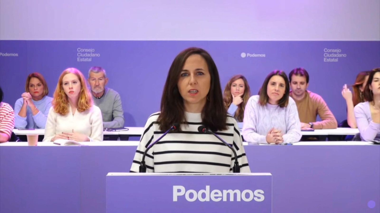 Ione Belarra, aquest dissabte, en el Consell Ciutadà Estatal de Podem