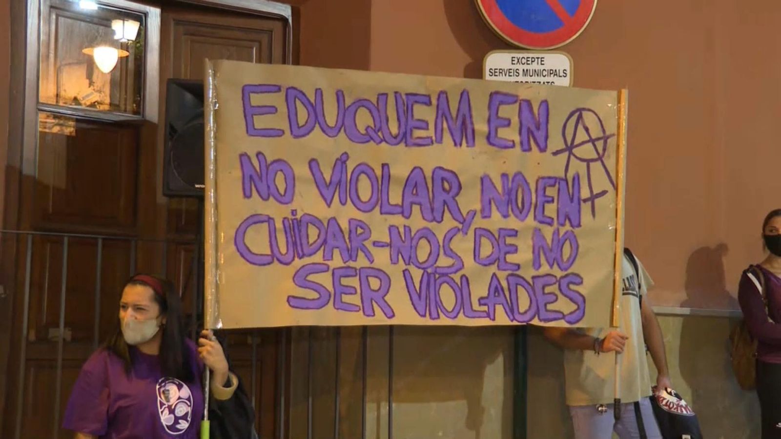 Manifestació en contra de les violències sexuals