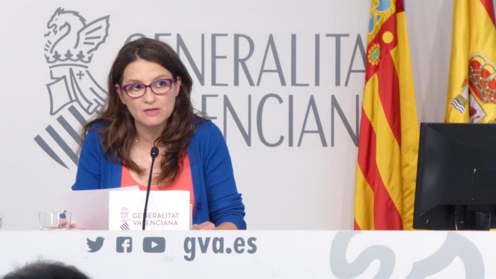 Mónica Oltra durant la roda de premsa posterior al ple del Consell