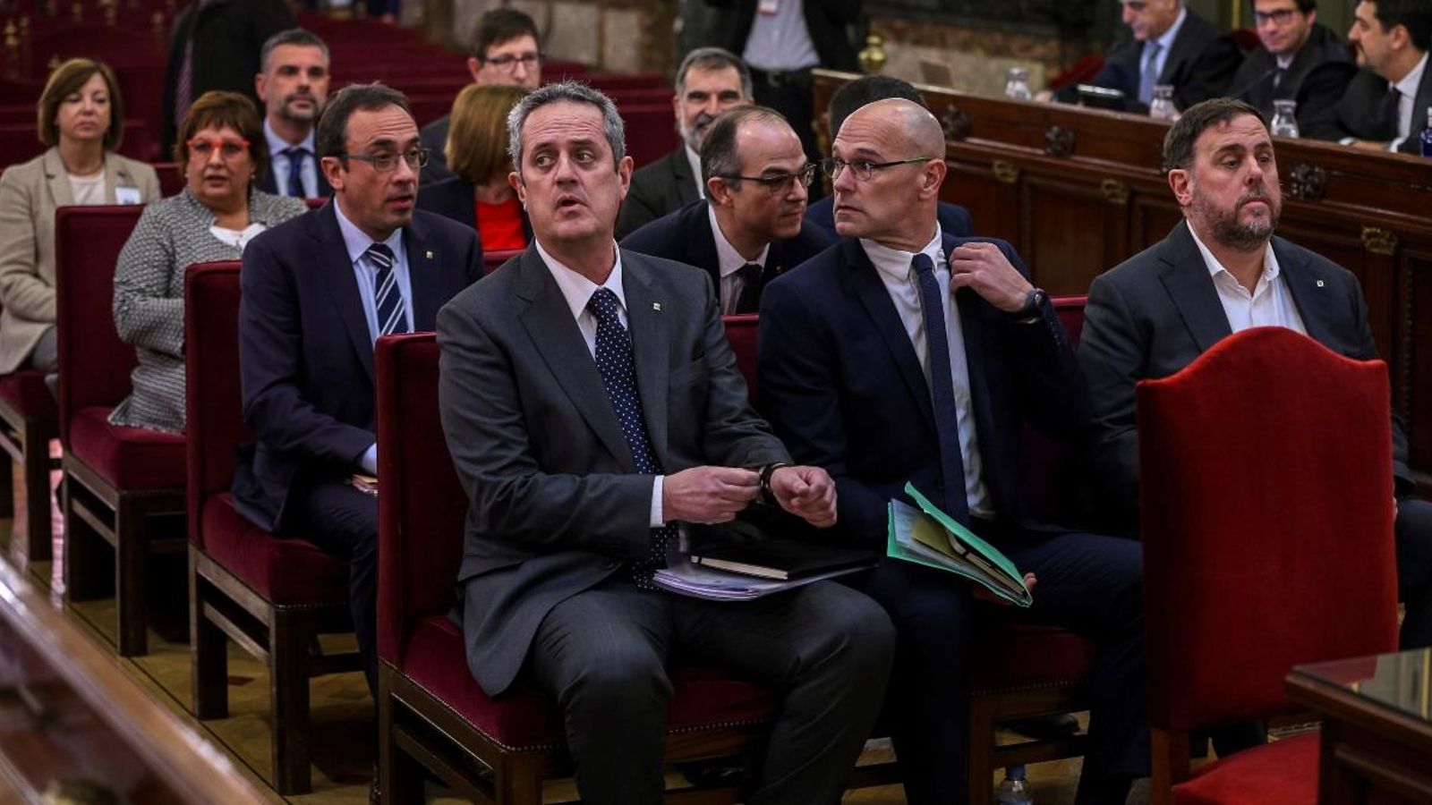 Imatge dels exconsellers catalans en el juí