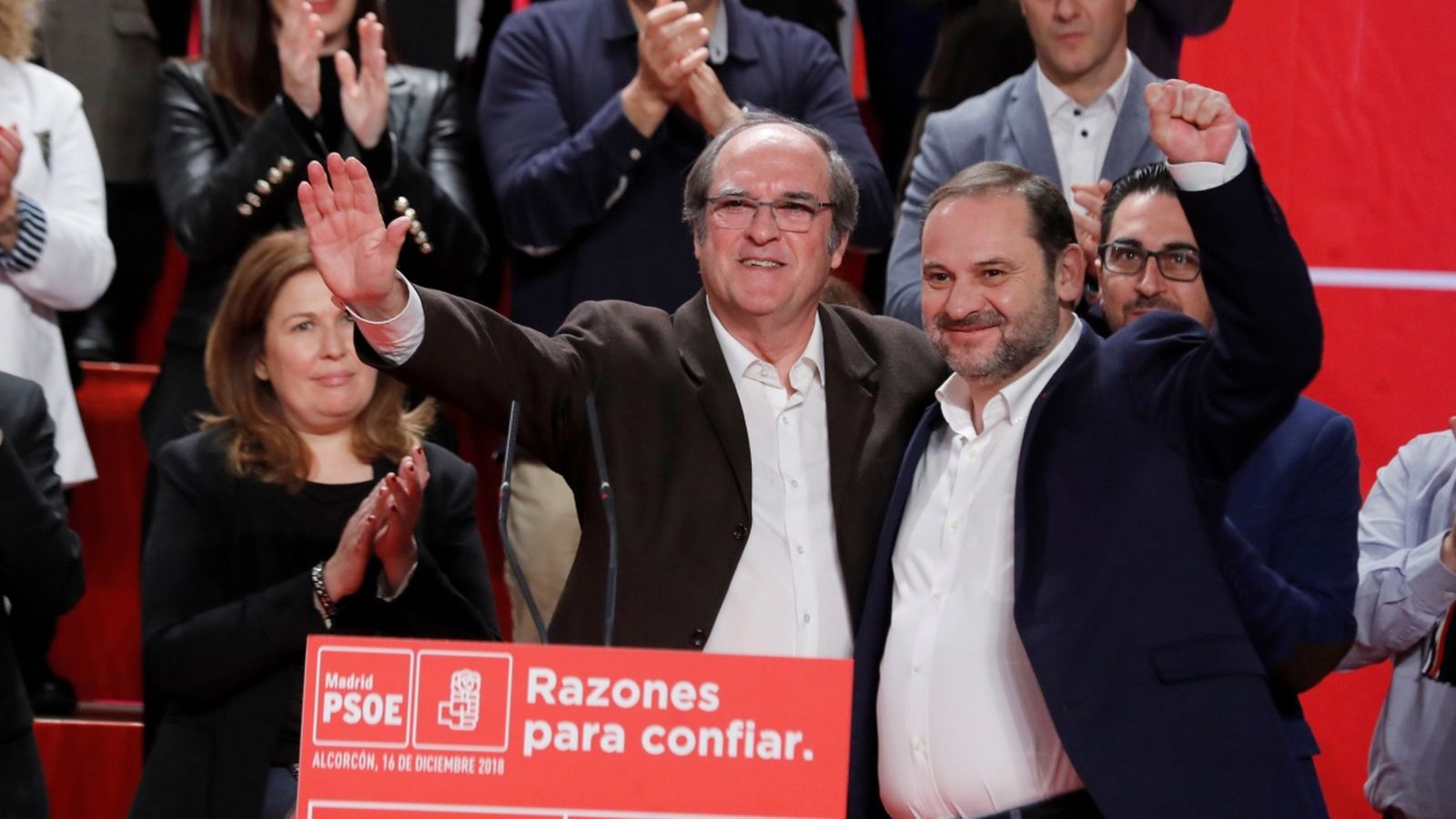 El ministre de Foment, José Luis Ábalos, en la presentació de les candidatures socialistes als ajuntaments madrilenys