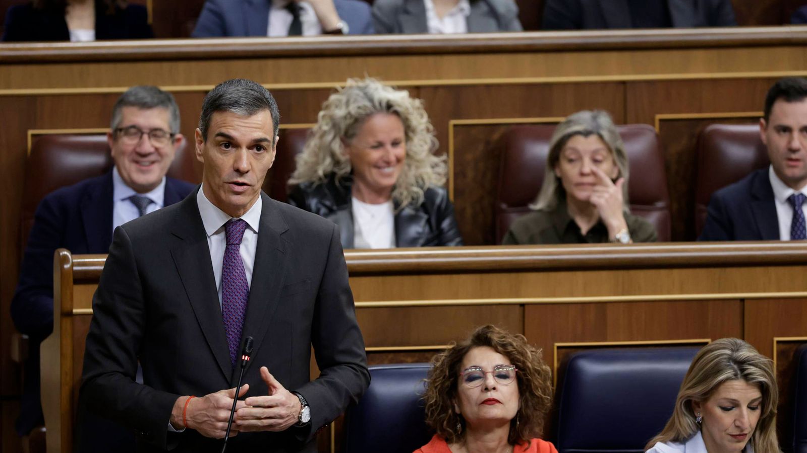 El president del govern espanyol, Pedro Sánchez, durant la sessió de control al Congrés