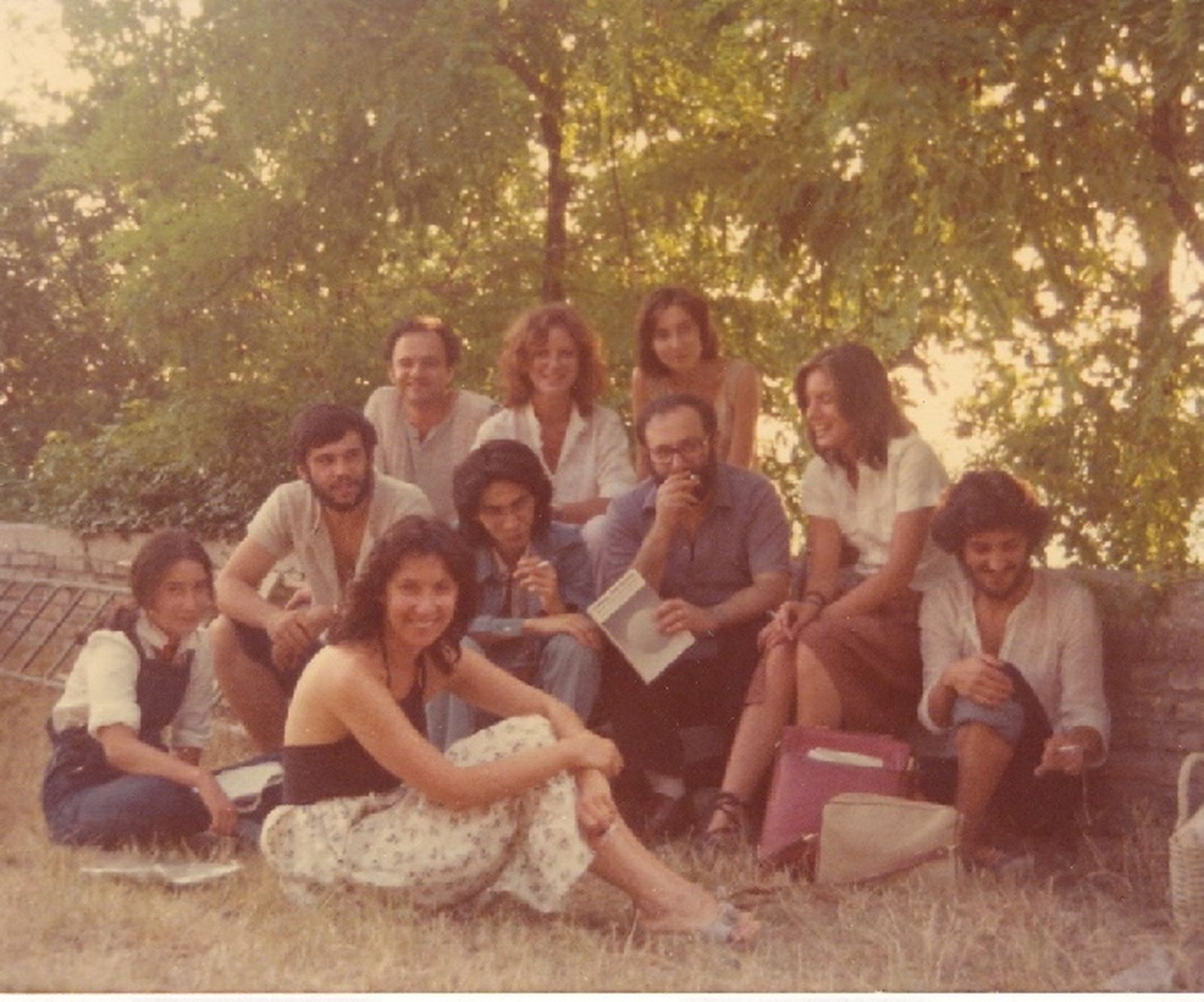 Umberto Eco a Urbino amb Lucrecia Escudero (camisa blanca) i altres estudiants