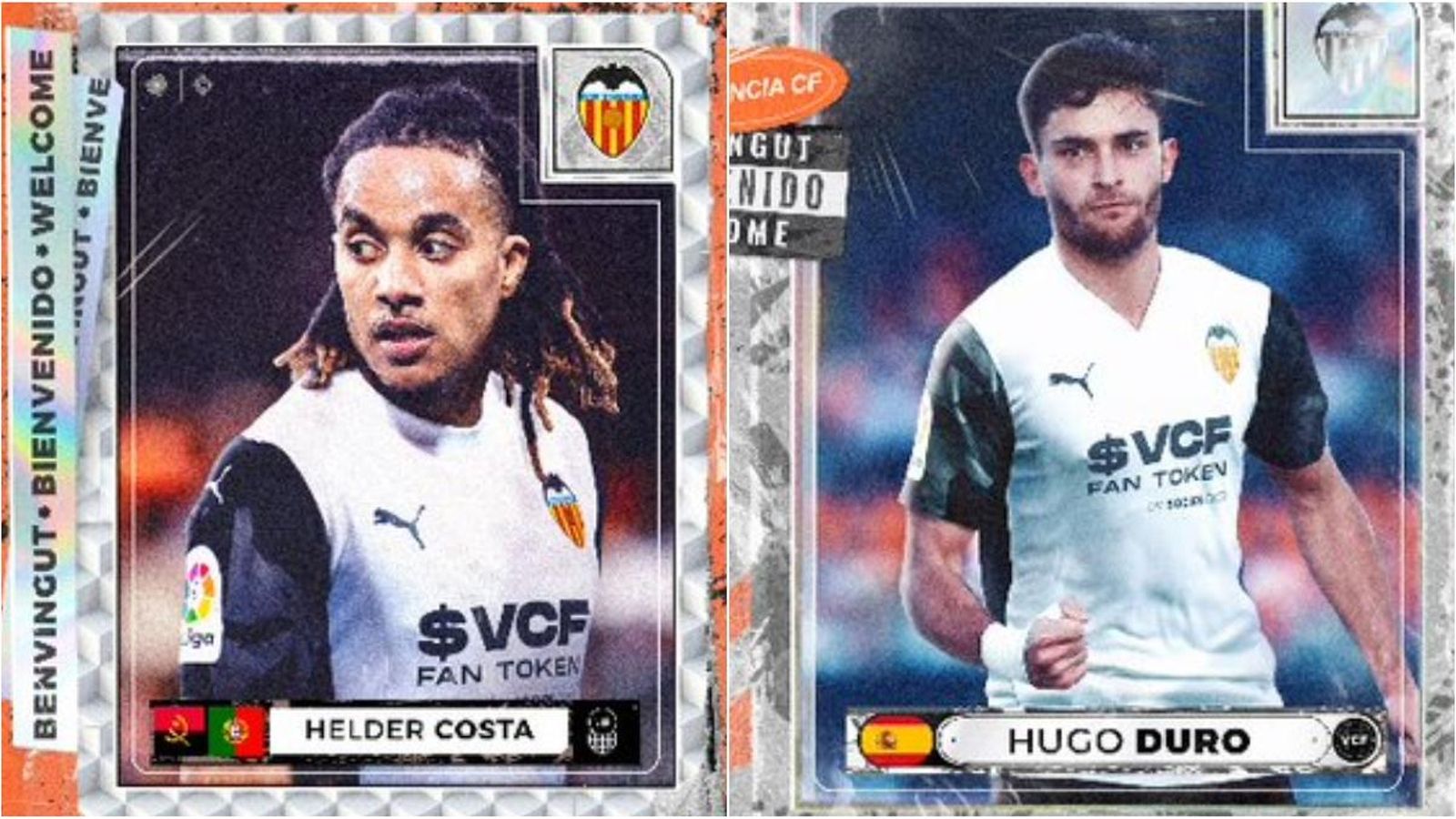 El València anunciava així els fitxatges d'Hélder Costa i Hugo Duro
