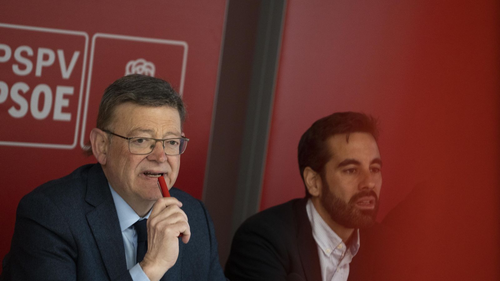 El secretari general del PSPV-PSOE, Ximo Puig, i el secretari de l'Organització, José Muñoz