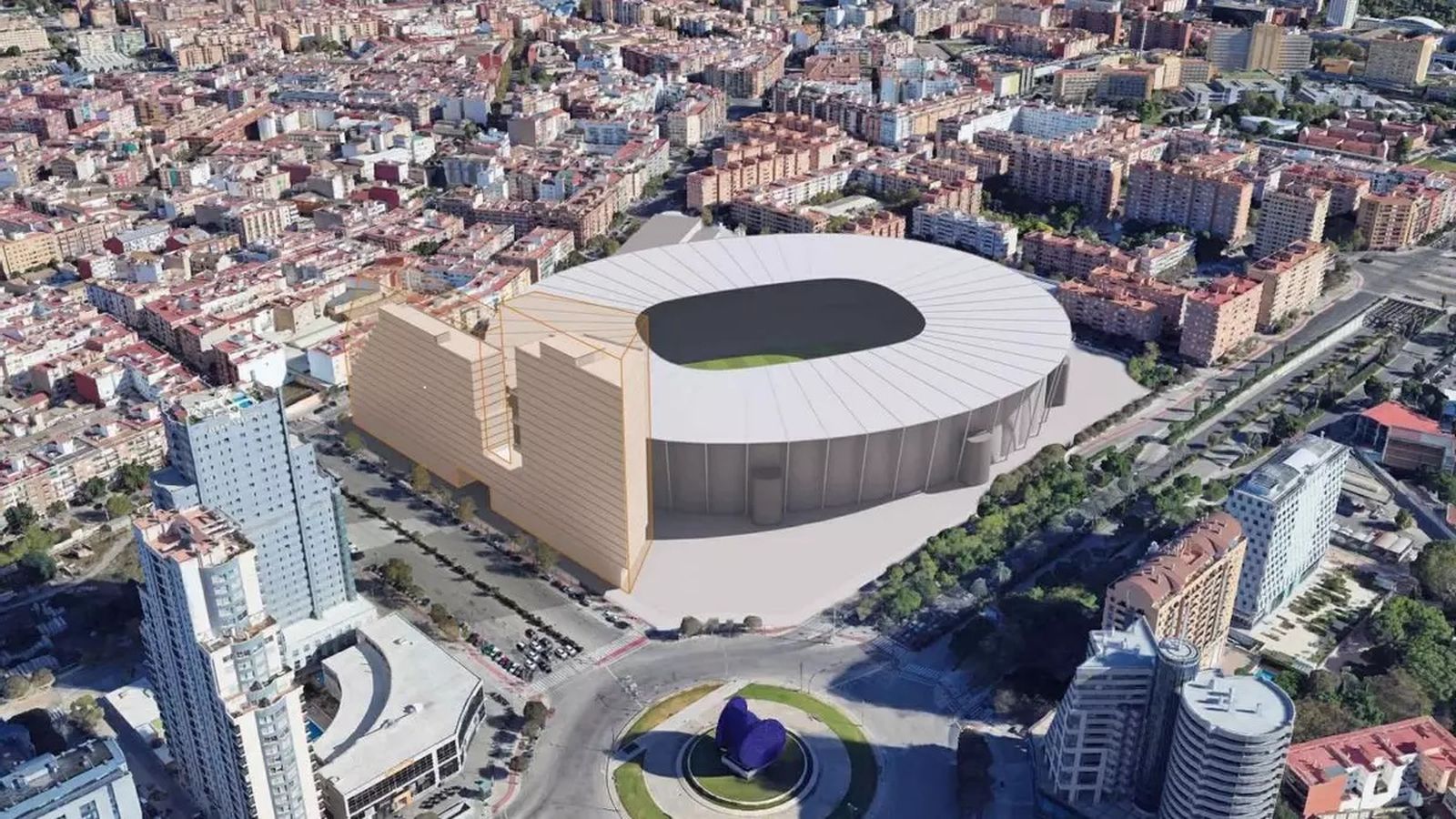 Imatge de com quedarà el Nou Mestalla i les torres