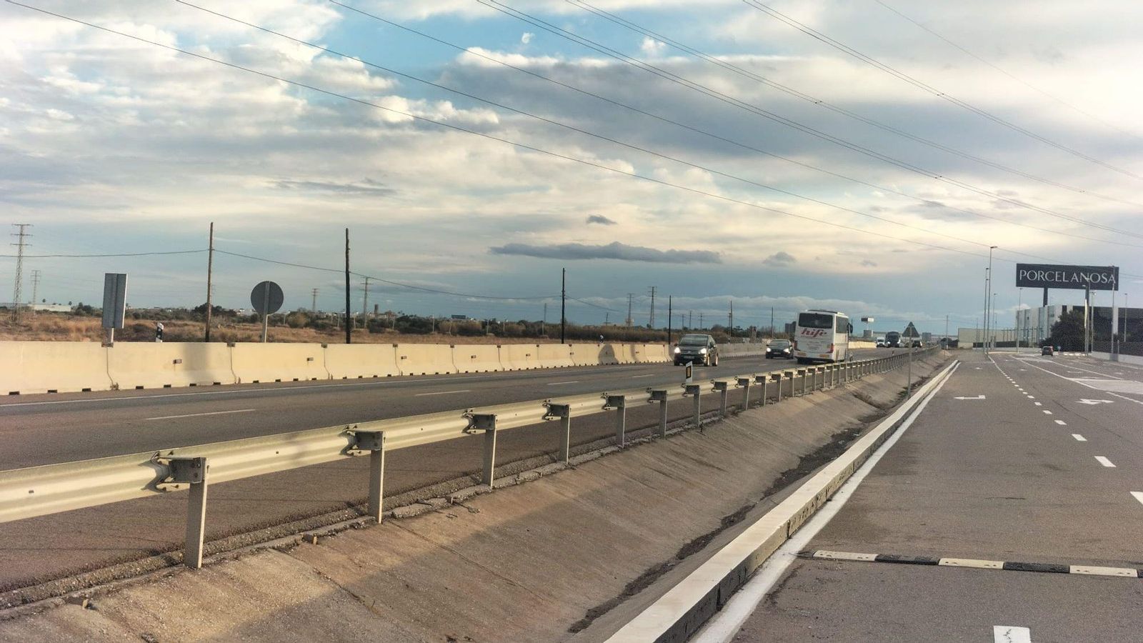 Lloc de l'accident, a l'N340 al seu pas per Vila-Real