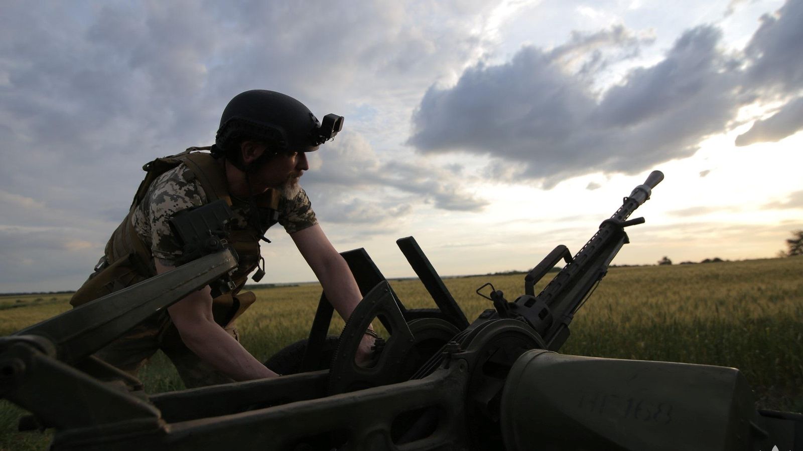 Soldat ucraïnés en el camp de batalla
