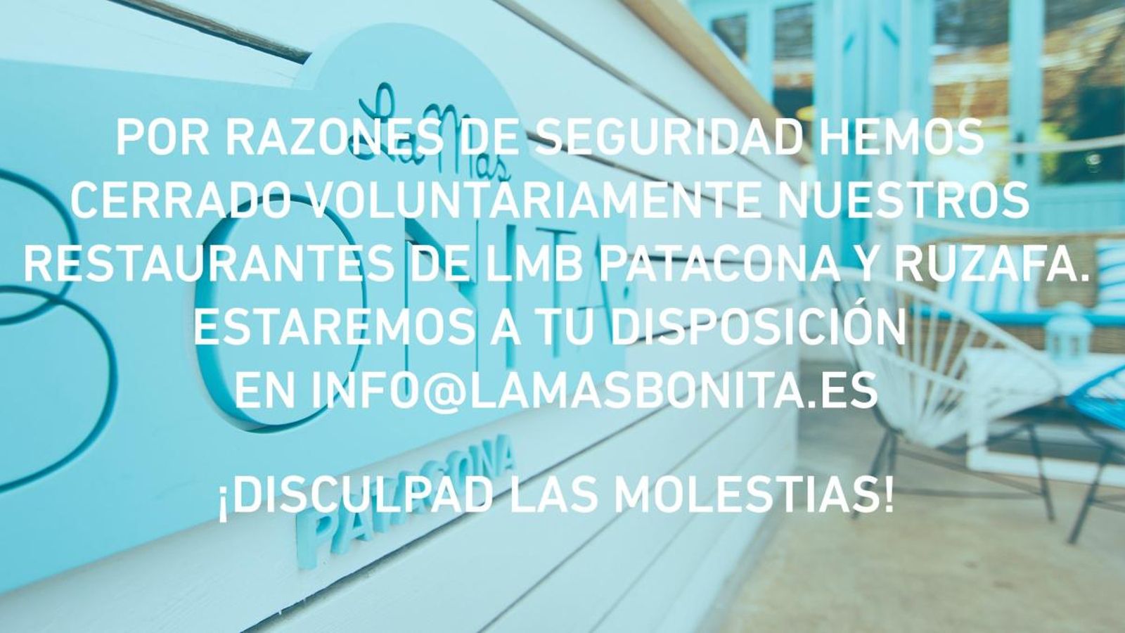 Comunicat de La Más Bonita a través de Facebook