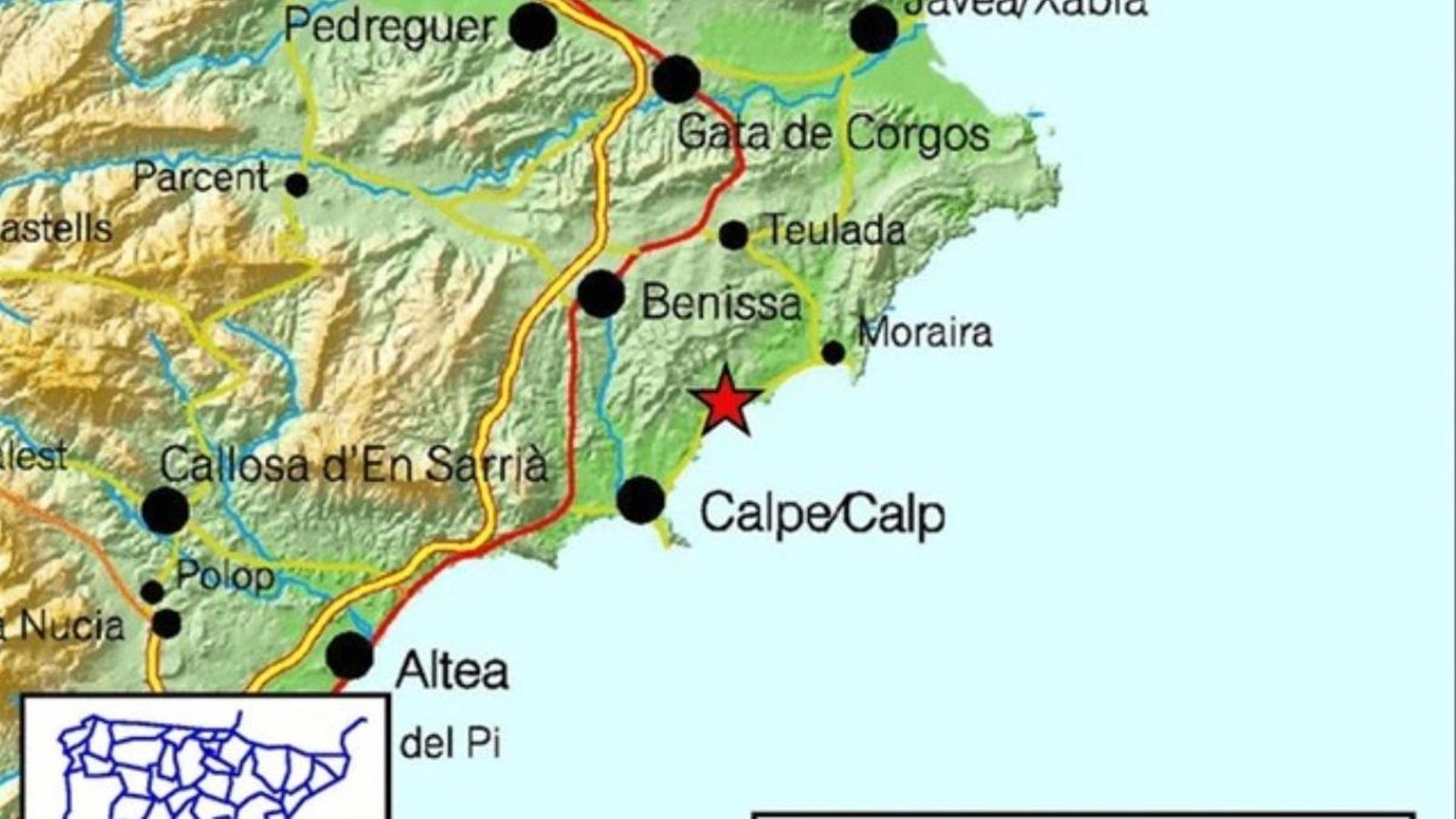 Mapa de la zona afectada