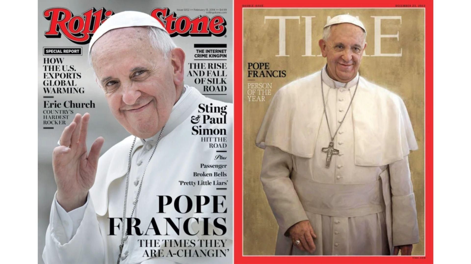 El papa, portada de Rolling Stone i Time