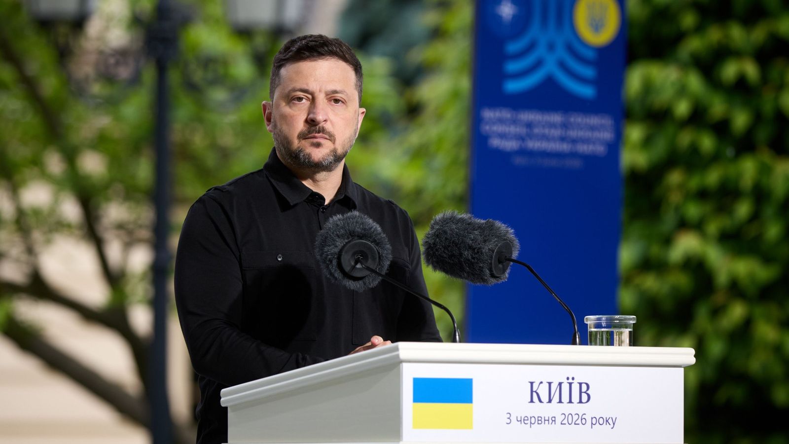 El president d'Ucraïna, Volodímir Zelenski, en un acte recent a Kíiv