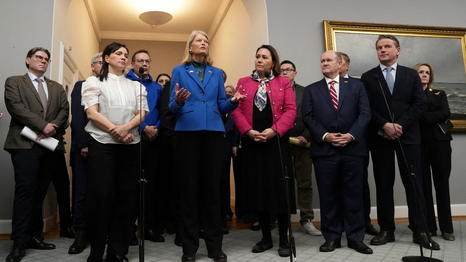 Una delegació de membres del Congrés dels Estats Units es reunixen amb membres del Parlament danés