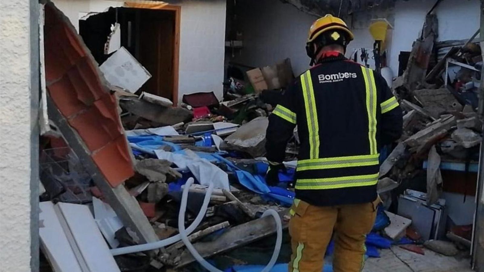 Així ha quedat l’habitatge a Mutxamel després de l’assolament pel pes de la piscina