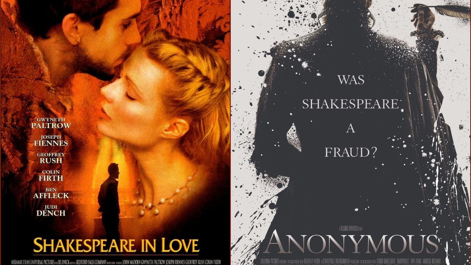 Cartells de 'Shakespeare in love' i 'Anonymous'