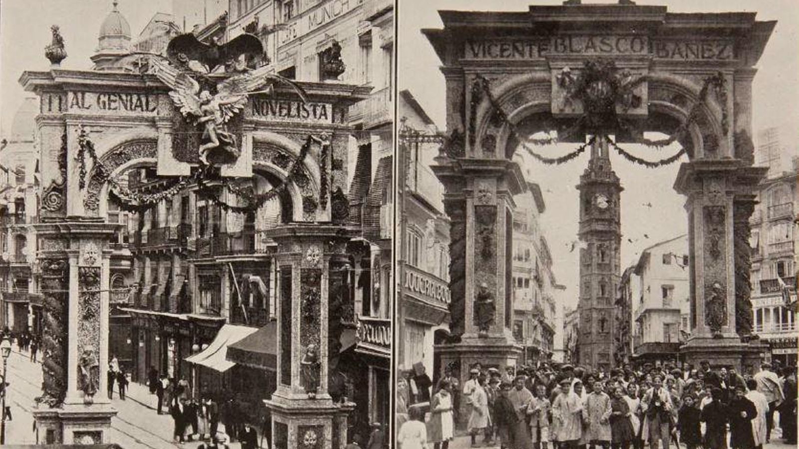 Porta d'entrada al carrer de la Pau en commemoració de la visita de Blasco Ibáñez